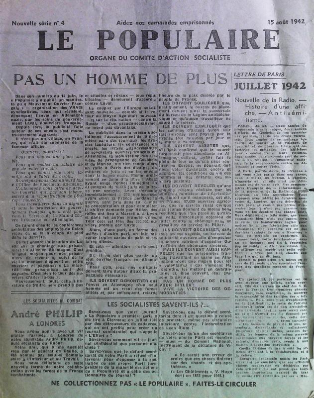 1942 le populaire 15 aout 1942 p1